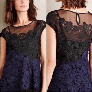 Anthropologie Deletta Garden Guise Lace Sheer Top Small